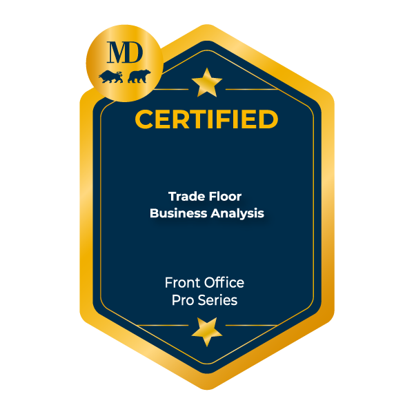 Front Office Pro Series — Trade Floor Business Analysis certification badge