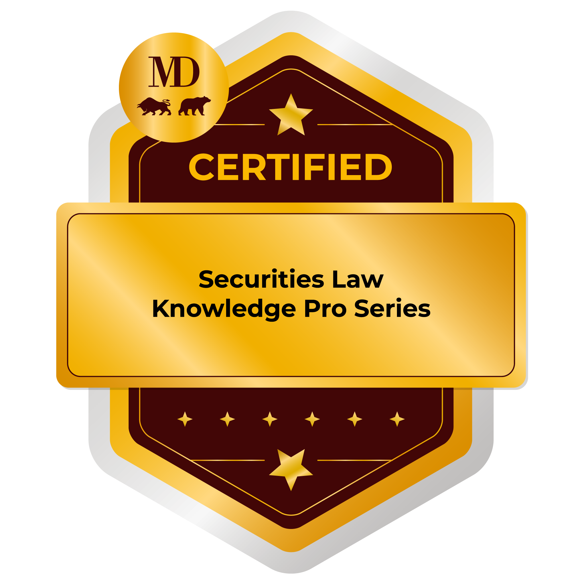 Securities Law Knowledge Pro Series certified badge